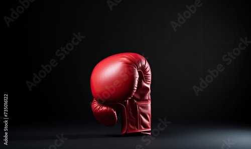 Red Boxing Glove on Black Background