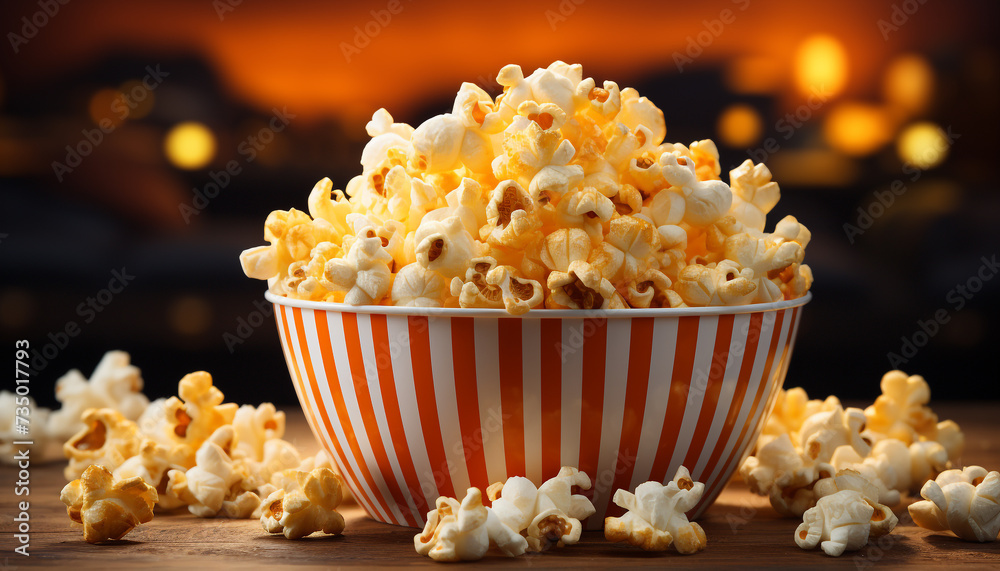 Freshness in a bowl, watching movie, indulging in sweetcorn generated by AI Freshness in a bowl, watching movie, indulging in sweetcorn generated by AI
