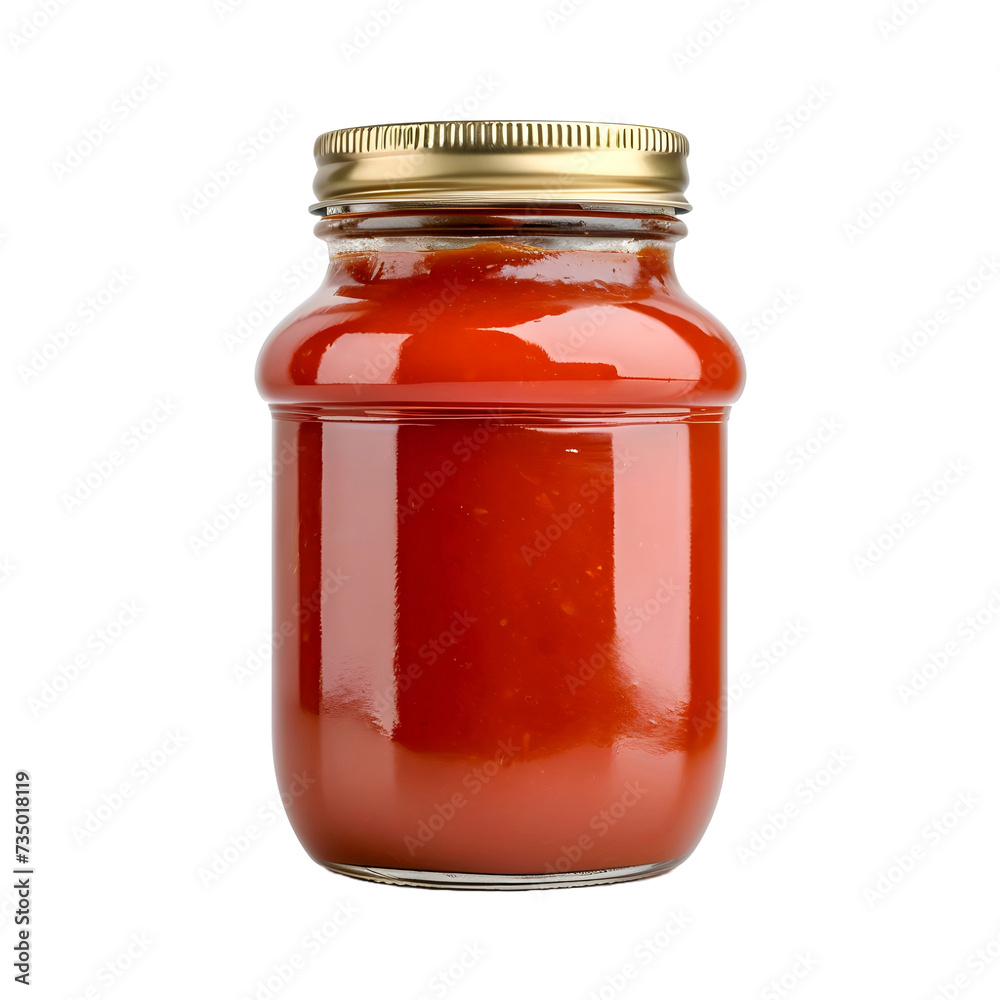 Empty mockup of tomato sauce jar isolated on transparent or white background, png Empty mockup of tomato sauce jar isolated on transparent or white background, png
