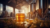  factory of beer production, process, ai generated
