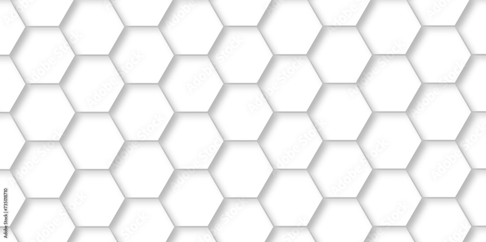 Abstract background with white hexagons and seamless pattern in vector design . luxury white pattern geometric mesh cell texture .hexagon 3d background texture design . Abstract background with white hexagons and seamless pattern in vector design . luxury white pattern geometric mesh cell texture .hexagon 3d background texture design .