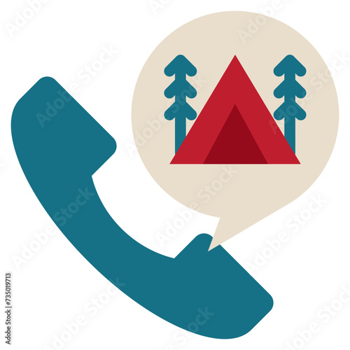contact camping campground tel flat style