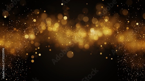 Golden abstract bokeh on black background ,background for graphics Golden sparkles blurred christmas lights - wedding holiday wallpaper © Rozeena
