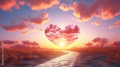 Beautiful sky in heart shaped Road to love concept Beautiful sky in heart shaped Road to love concept © Rozeena