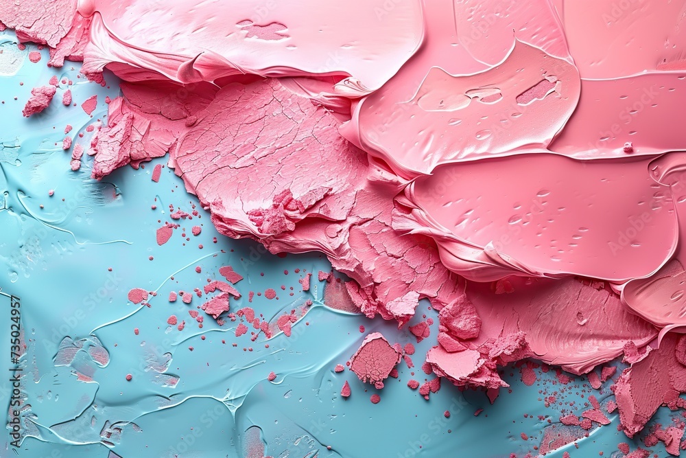 Pink, abstract pastel color with a pastel blue background. fluid creative concept elements Pink, abstract pastel color with a pastel blue background. fluid creative concept elements