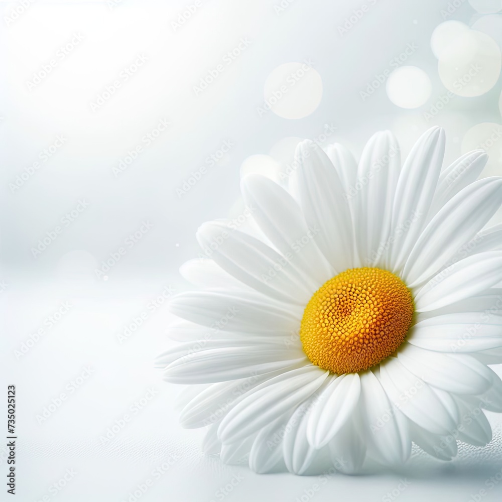 Simplicity in Bloom: White Daisy on White Background Simplicity in Bloom: White Daisy on White Background