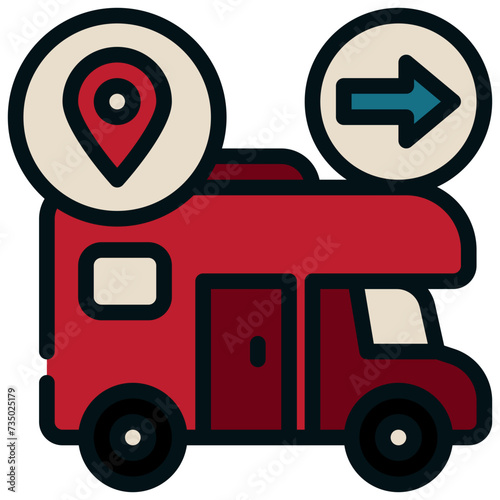 camping campervan caravan vehicle location ground con filledoutline.svg filled outline