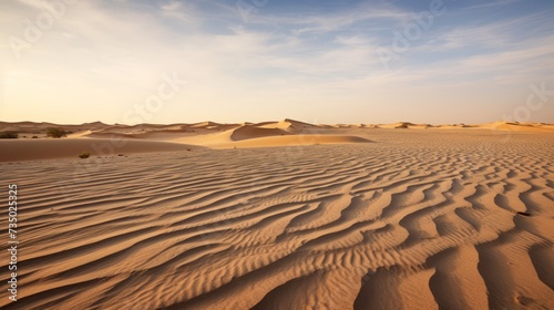 The desert after the sandstorm. A beautiful landscape of hot countries.