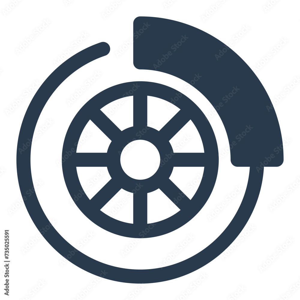 Advanced Brake System Mechanism Vector Icon Illustration