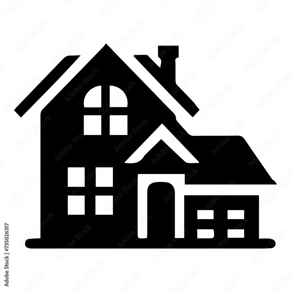 Charming House Vector Icon: Cozy Home Graphics for Real Estate, Property Listings & Architecture Designs