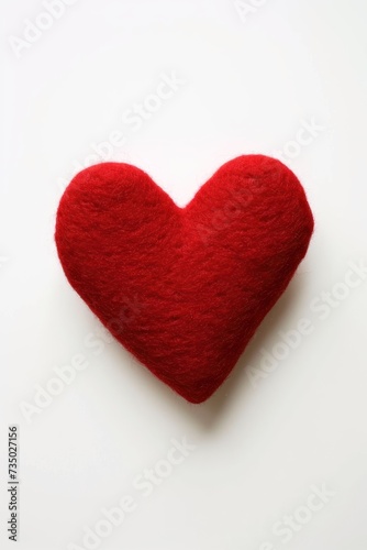 Red heart on a white background. Valentine's Day. Love.