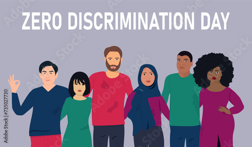 Zero Discrimination Day. Equal rights. Vector illustration