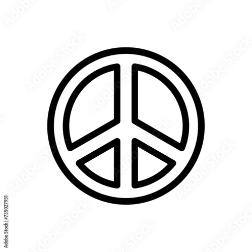 Pacific outline icon. Black symbol on white background.