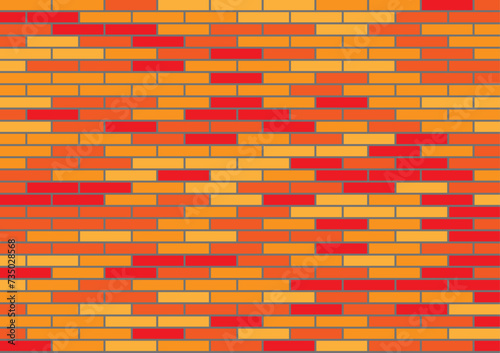 The wall is red brick. Shades. Vector background