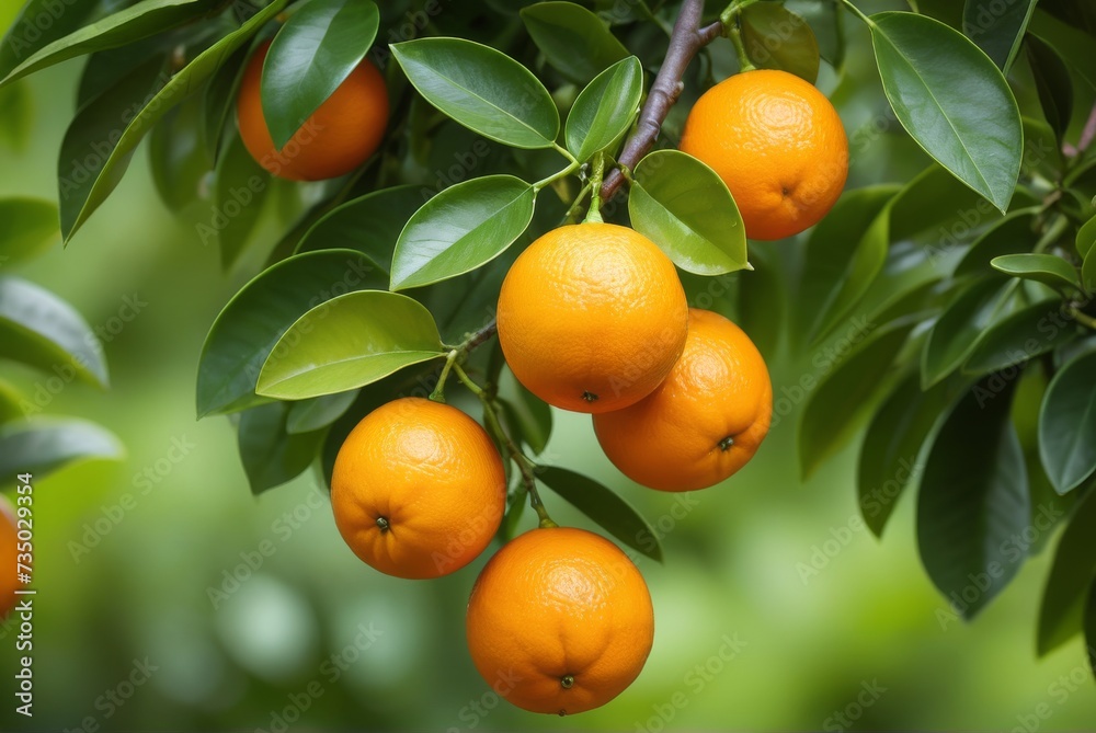 ripe oranges on a lush tree, promising freshness and flavour by ai generated ripe oranges on a lush tree, promising freshness and flavour by ai generated