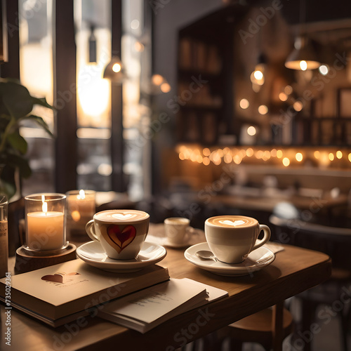 Cozy Coffee Haven  Heartfelt Latte Art  Books  and Warm Lighting