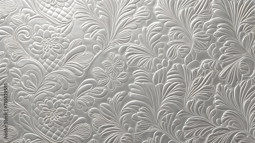 embossed shiny white leather with the floral motif background wallpaper ultra theme background