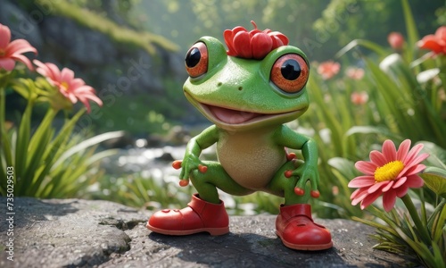 Green Joy Jump: Leap Year Frog's Spring Celebration
