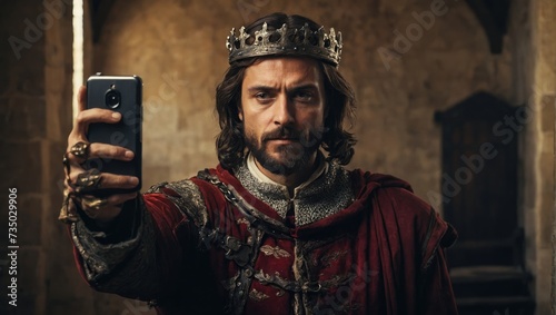 the king takes a selfie photo