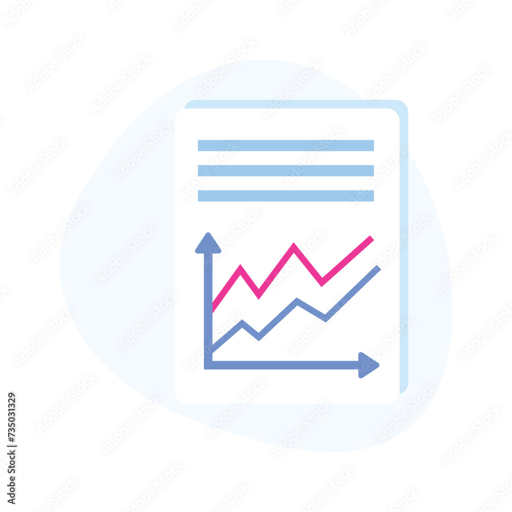 Financial database, business report icon in modern flat style