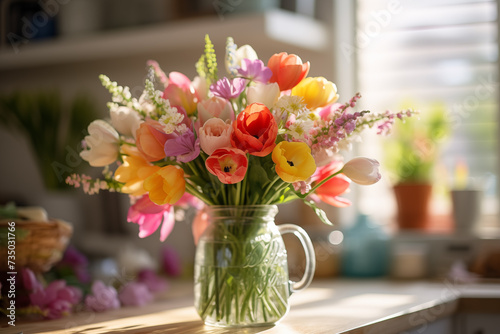Spring, Happy Easter flowers background. Mother's Day. International Women's Day card. Flower Shop  © Aleksandr