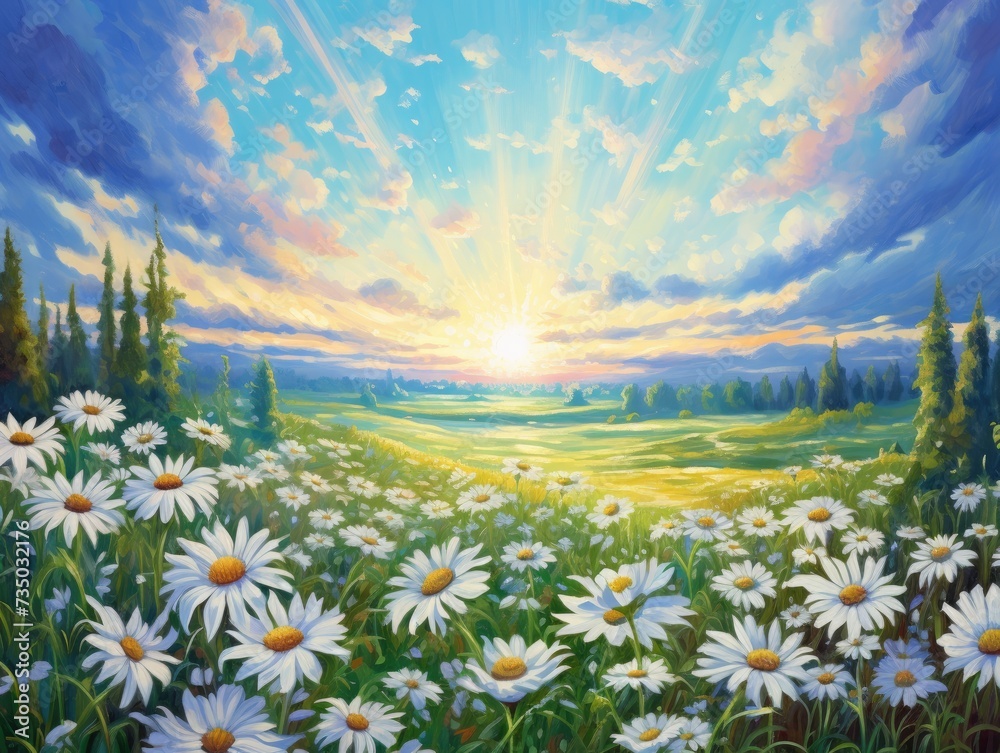a field of daisies