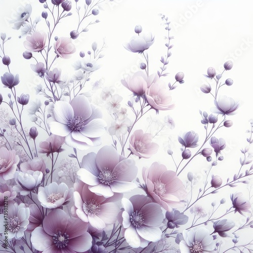 Elegant Purple Floral Arrangement  Minimalist Beauty