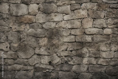 Texture of an ancient castle stone wall with a design of plaster covering. Generative AI