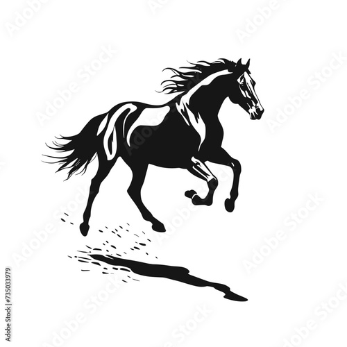 Horse silhouette illustration vector icon logo design