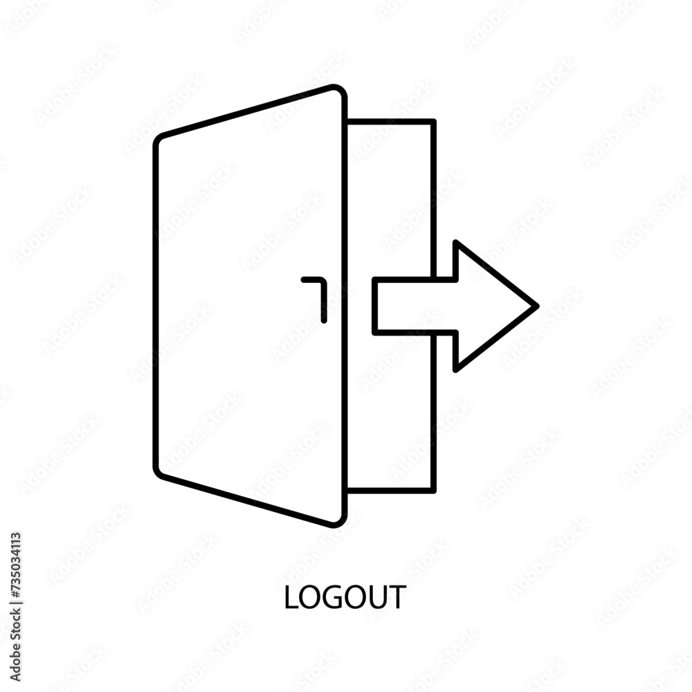 logout concept line icon. Simple element illustration. logout concept outline symbol design. logout concept line icon. Simple element illustration. logout concept outline symbol design.