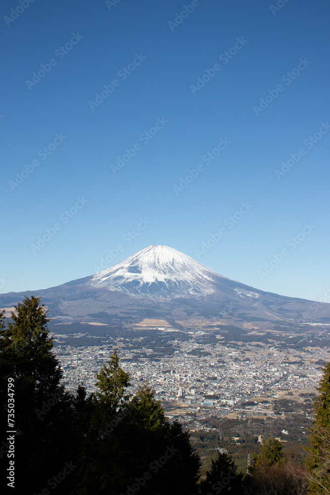 神奈川県と静岡県の境にある乙女峠からの富士山