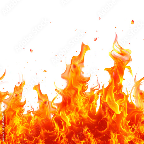 Close Up of a Fire, Isolated on Transparent Background