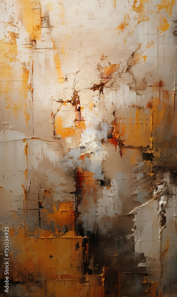 Abstract oil painting in natural light colors.