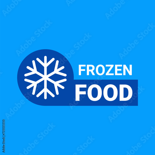 Keep frozen vector logo illustration. Frozen product label badge pictogram. Winter frozen food symbol sticker packaging.