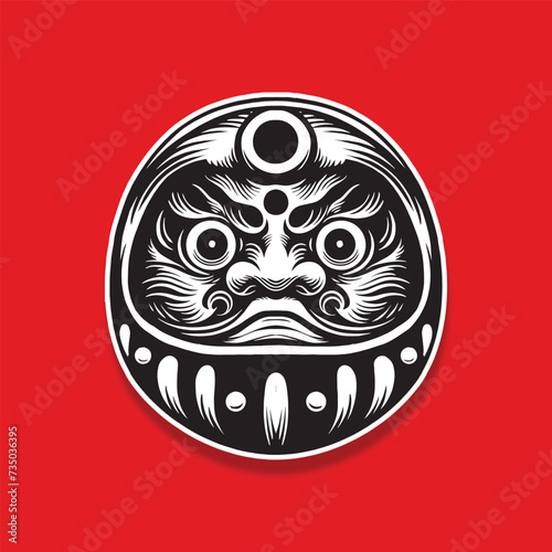 japanese daruma vektor illustration logo template