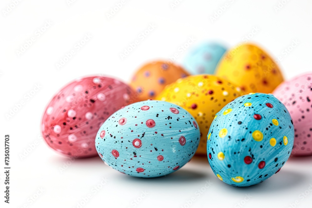Speckled Easter Eggs on White