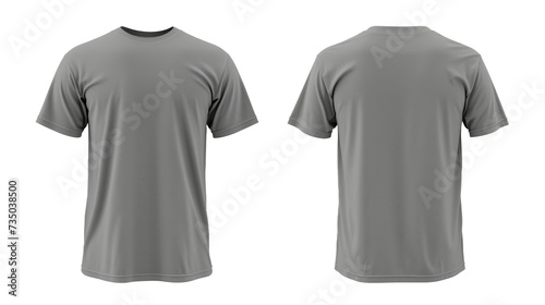 Gray T-Shirt on Transparent Background