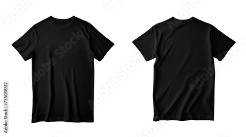 Black T-Shirt Mock Up on Transparent Background