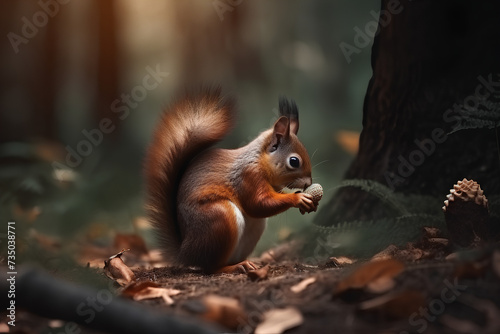 squirrel eating nut made by midjourney