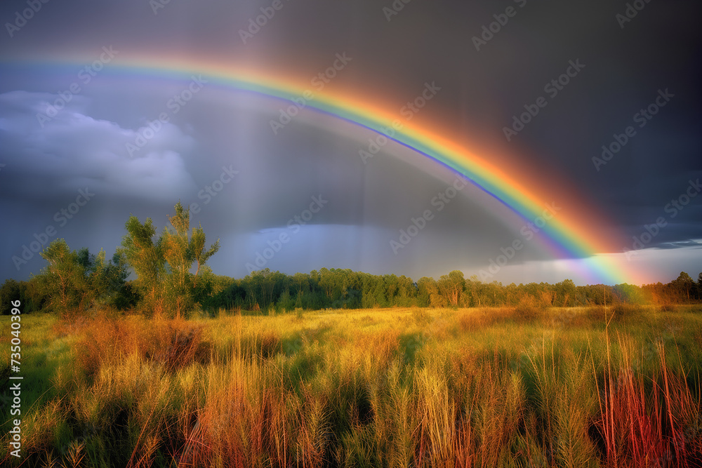 rainbow over the meadow made by midjourney rainbow over the meadow made by midjourney