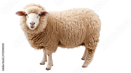 Sheep Standing on Transparent Background