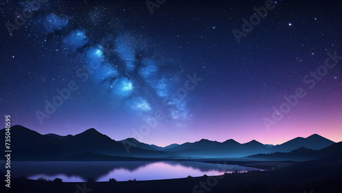 A flat soft starry night sky filled with stars, creating a mesmerizing backdrop suitable for a wallpaper in an ultra theme. © Mohana