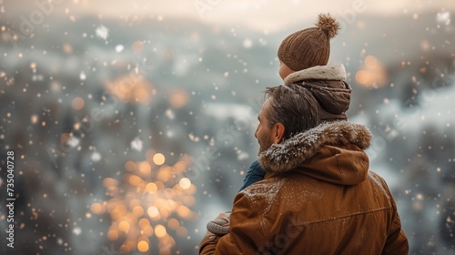 Merry Christmas and Happy Holidays! Family having fun on New Year's Day