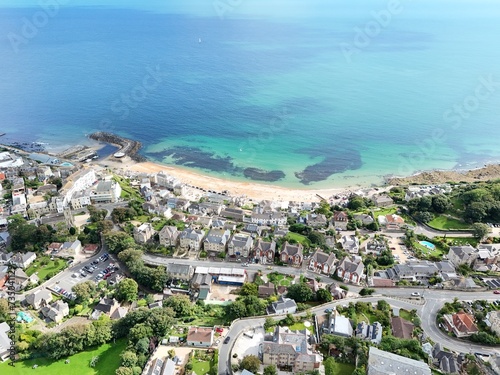 Houses and streets Ventnor Isle of Wight UK drone,aerial . photo