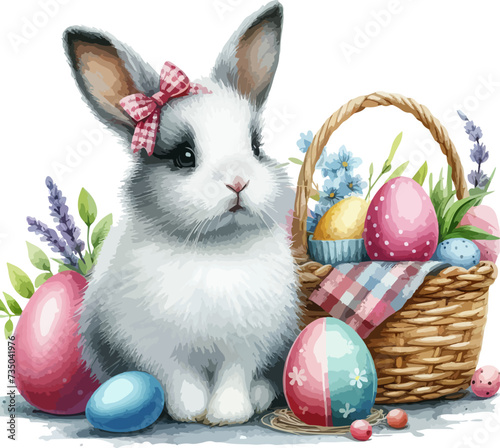 easter bunny and easter eggs