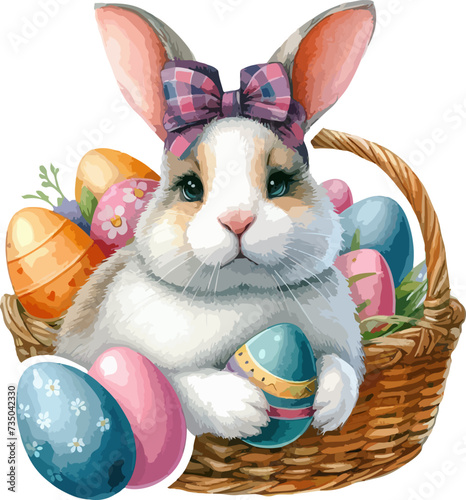 easter bunny and easter eggs