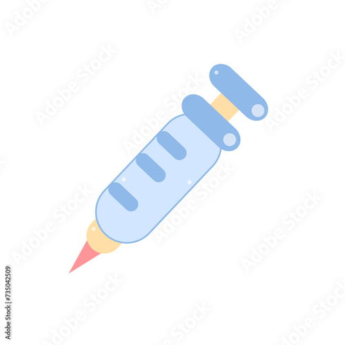Syring with needle, Pencil flat icon
