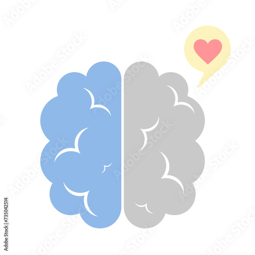 Brain icon in flat color style. Brain vector illustration on speech bubble social network bubble