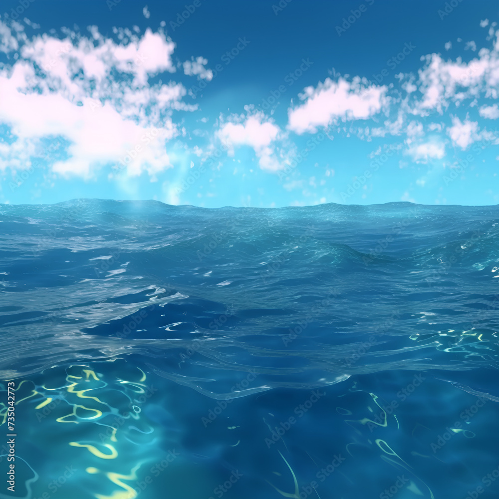 Naklejka premium ocean and sky made by midjourney