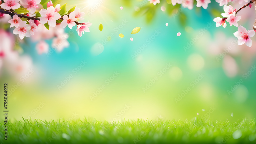 An image of a blurred springtime background with vibrant colors, perfect for a holiday-themed wallpaper in an ultra theme.